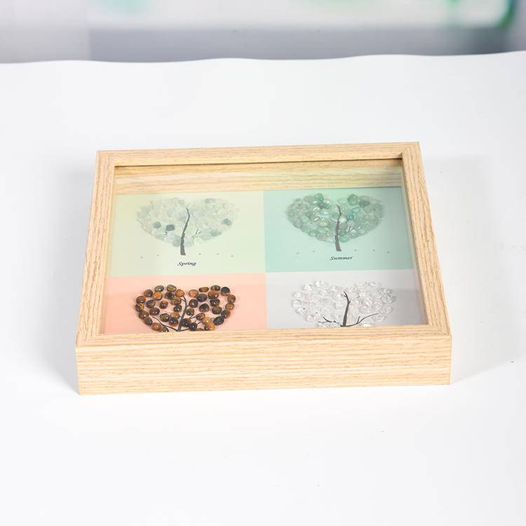 Four seasons tree crystal stone photo frame table